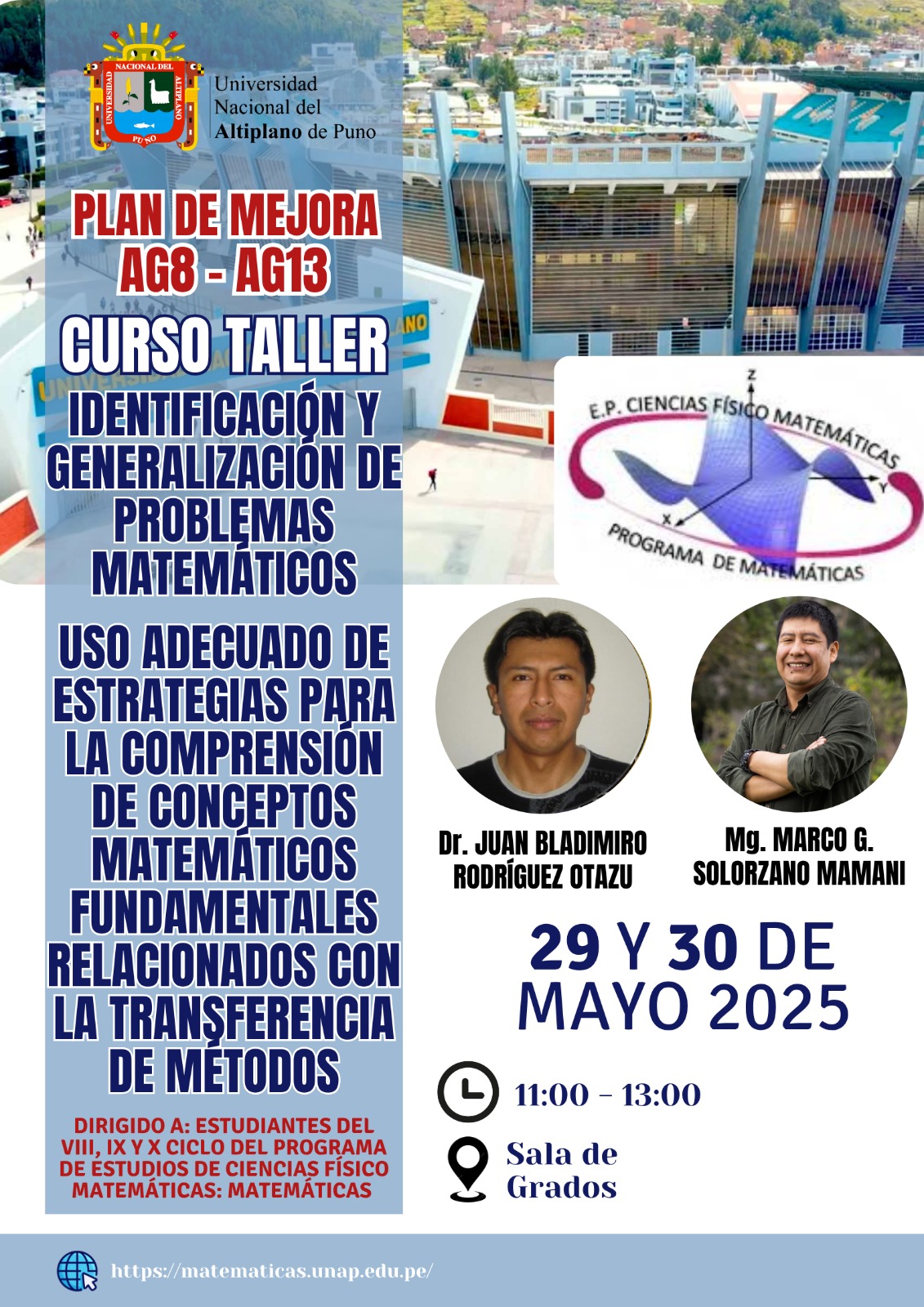Del 29 y 30 de Mayo  2025